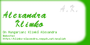 alexandra klimko business card